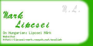 mark lipcsei business card